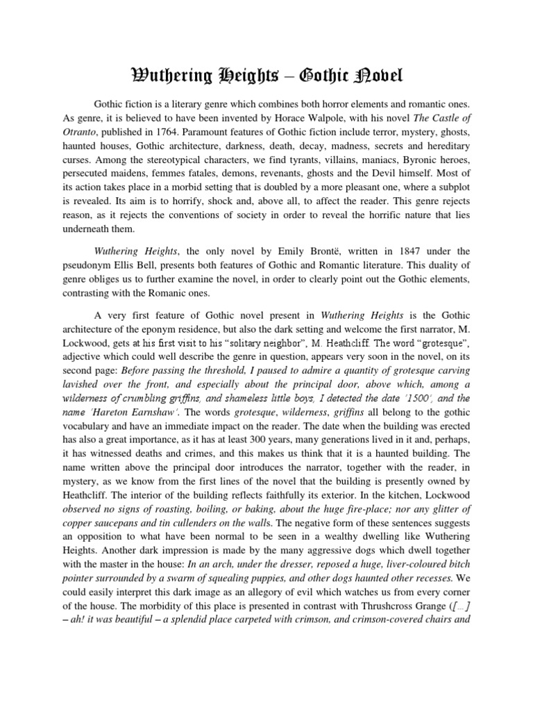 Wuthering Heights Gothic Novel Descargar gratis PDF Gothic