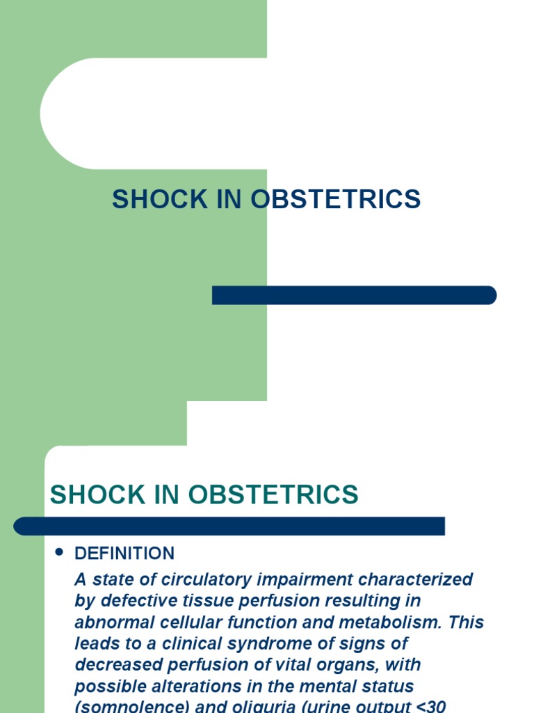 Management of Obstetric Shock | PDF | Shock (Circulatory) | Sepsis