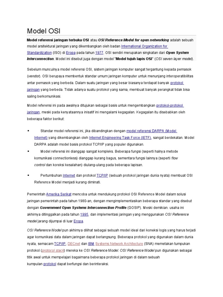 Model OSI (Bahan Paper) | PDF