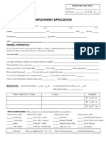 Employment Application: Employer Use Only