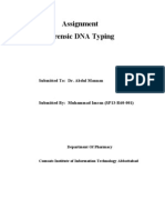 Assignment Forensic DNA Typing: Submitted To: Dr. Abdul Mannan