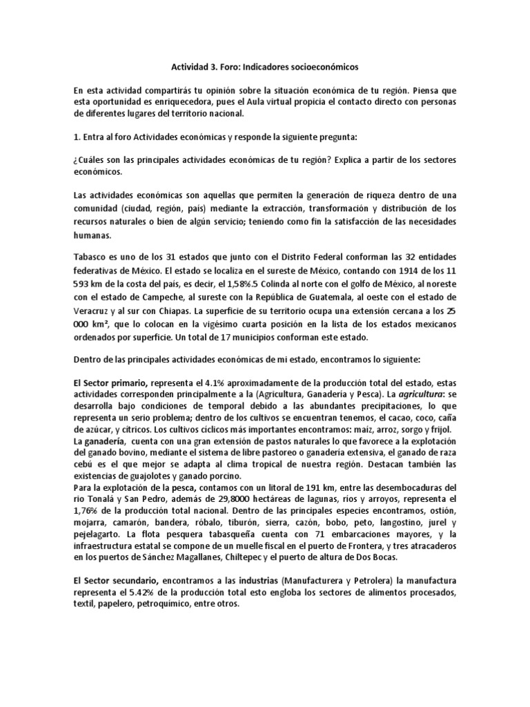 Actividades Económicas en Tabasco | PDF | México | Petróleo