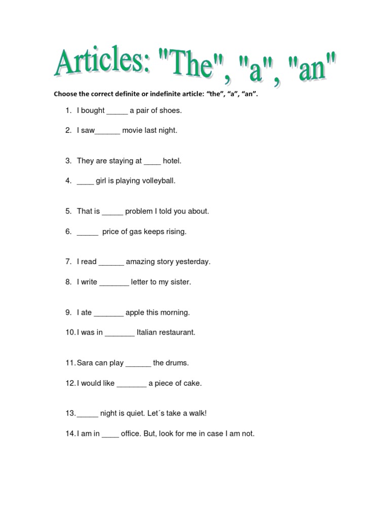 Articles A, An, The | PDF