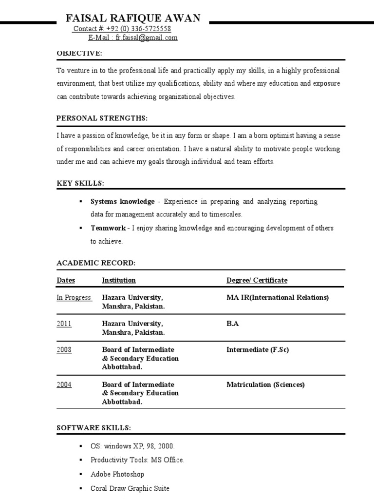 Faisal Rafique Awan's Professional Profile | PDF