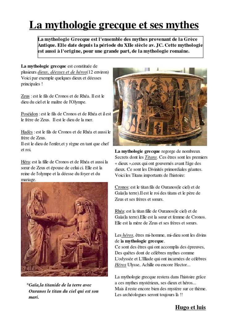 Mythologie Grecque Pdf Pdf Mythologie Grecque Zeus