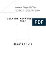 GOLDEN DAWN 1 10 Zelator Advancement Test