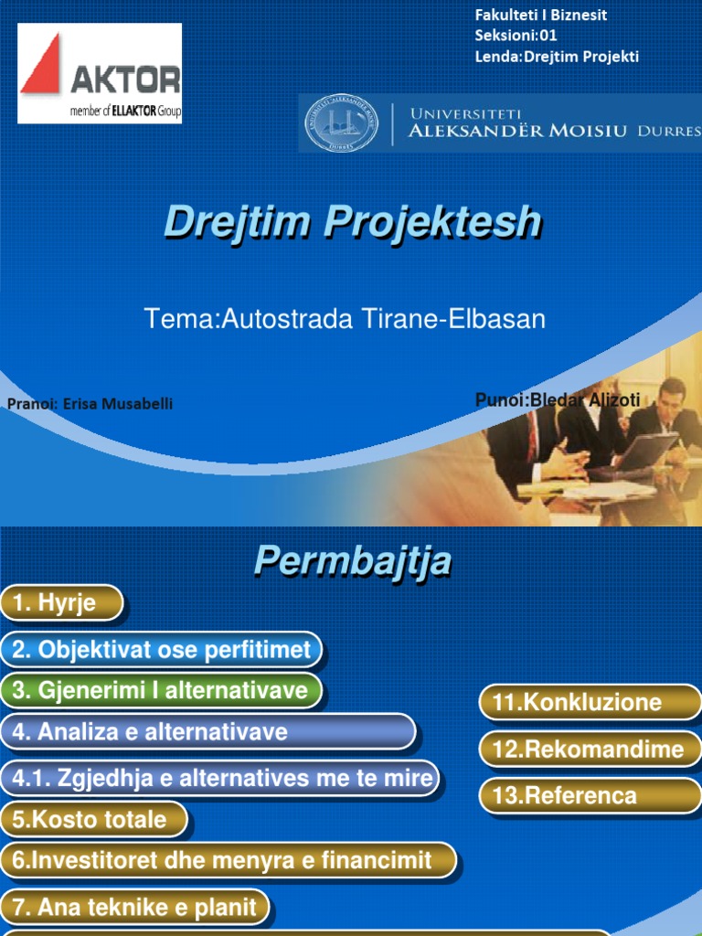 Bledar Alizoti Drejtim Projektesh | PDF