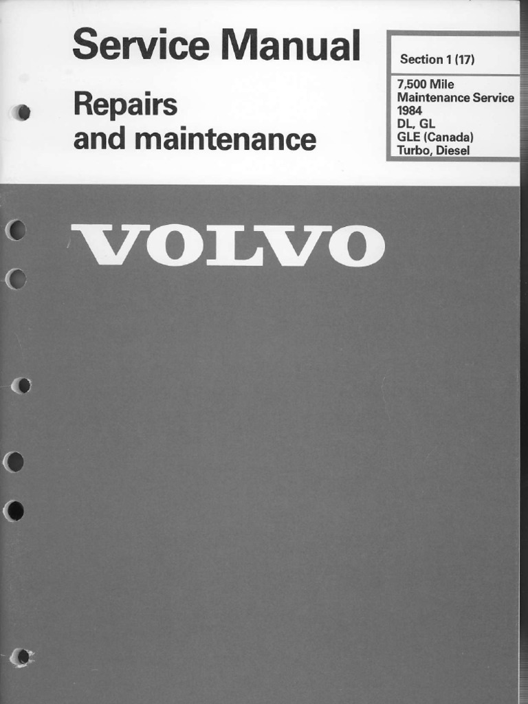 Volvo 240, Manual (1) Service and Maintaince | PDF