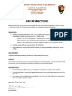Fire Restrictions: United States Department of The Interior