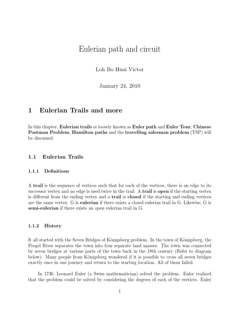 Understanding Eulerian Paths and Circuits | PDF | Computational ...