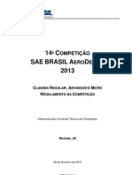 Aerodesign 2013 Regulamento SAE Brasil