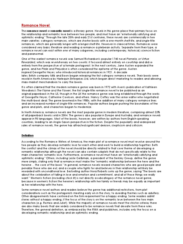 Overview of Romance Novels Genre | PDF | Romance Novels | Courtship
