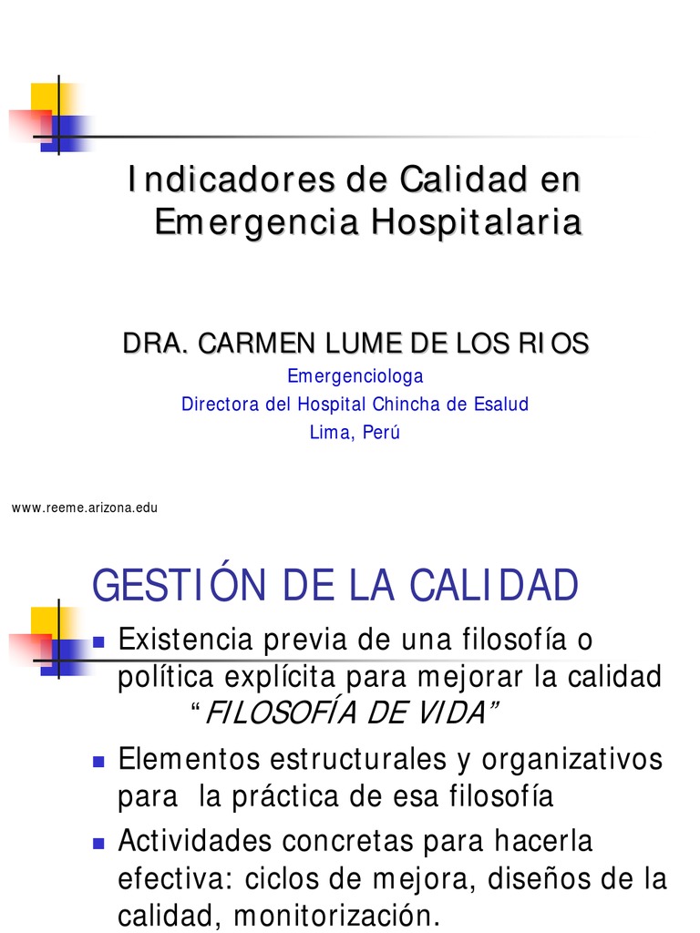Indicadores de Calidad en Emergencias | PDF | Gestión de la calidad ...
