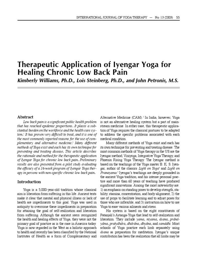 Iyengar Yoga for Chronic Low Back Pain | PDF | Pelvis | Vertebral Column