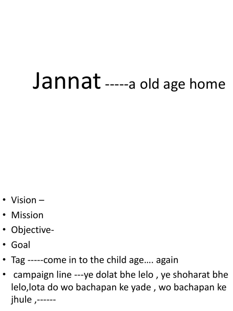 Old Age Home Business Plan | Orphanage | Economies