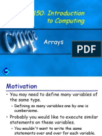 CMPE 150: Introduction To Computing: Arrays