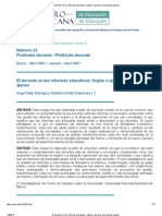 El Docente en Las Reformas Educativas_ Sujeto o Ejecutor de Proyectos Ajenos