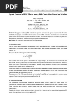 Speed Control of DC Motor Using Pid Controller Based On Matlab