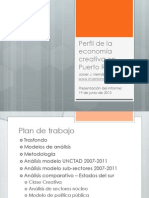 Presentación oficial del informe sobre el "Perfil de la economía creativa en Puerto Rico".