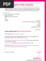 Formal Complaint Template