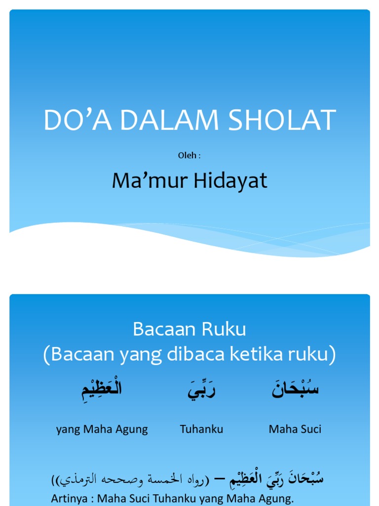 Bacaan dan Doa Ruku dalam Sholat | PDF | Teologi Islam | Teisme