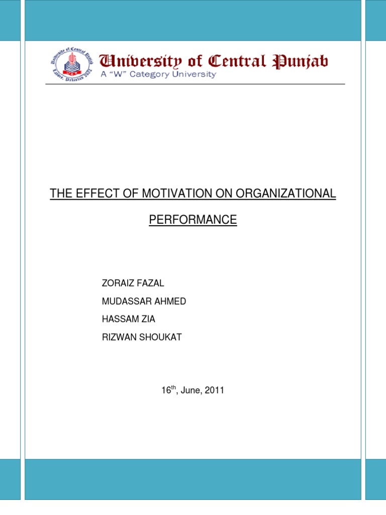The Effect of Motivation On Organizational Performance | PDF ...