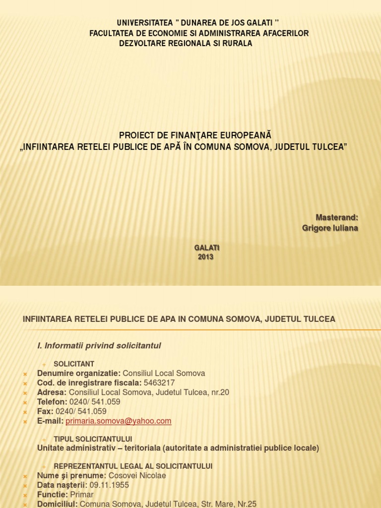 Proiect de Finantare Europeana | PDF