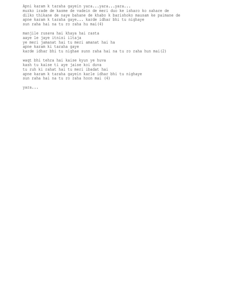 Sun Raha Hai Na Tu scribd