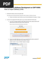 OpenSAP HANA1 Week 01 How to Import Delivery Units