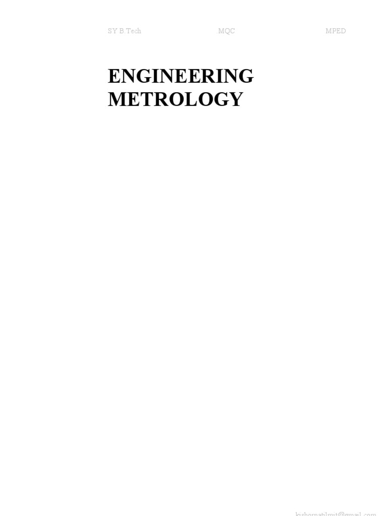 Engineering MeTrology Notes | PDF