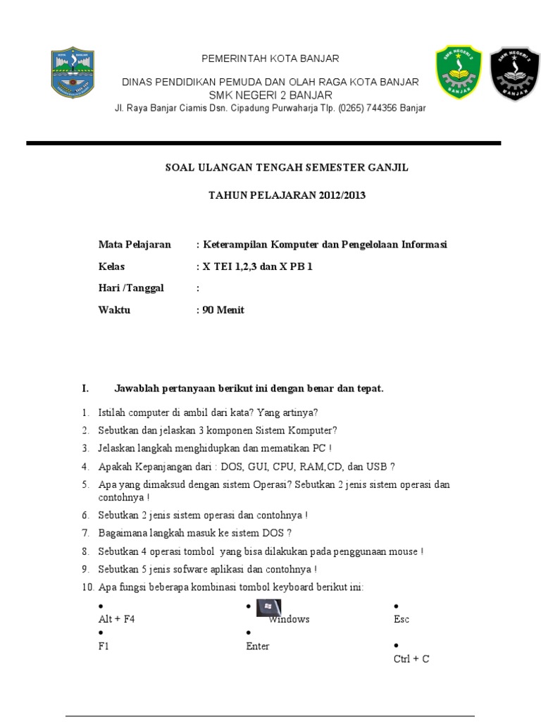 Soal Mid Semester Kkpi Smk 2 Bjr Essay