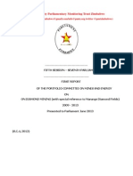 FIRST REPORT OF THE PORTFOLIO COMMITTEE ON MINES AND ENERGY
ON  DIAMOND MINING (with special reference to Marange Diamond Fields)
2009 - 2013
Presented to Parliament June 2013