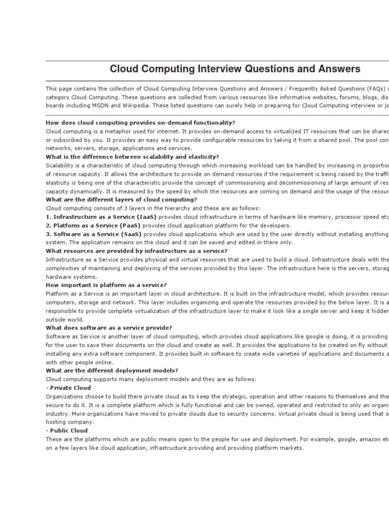 Cloud Computing Interview Questions and Answers | Software As A Service