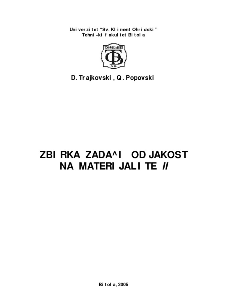 A.B.C Zbirka Zadaci Od Jakost Na Materijalite II | PDF