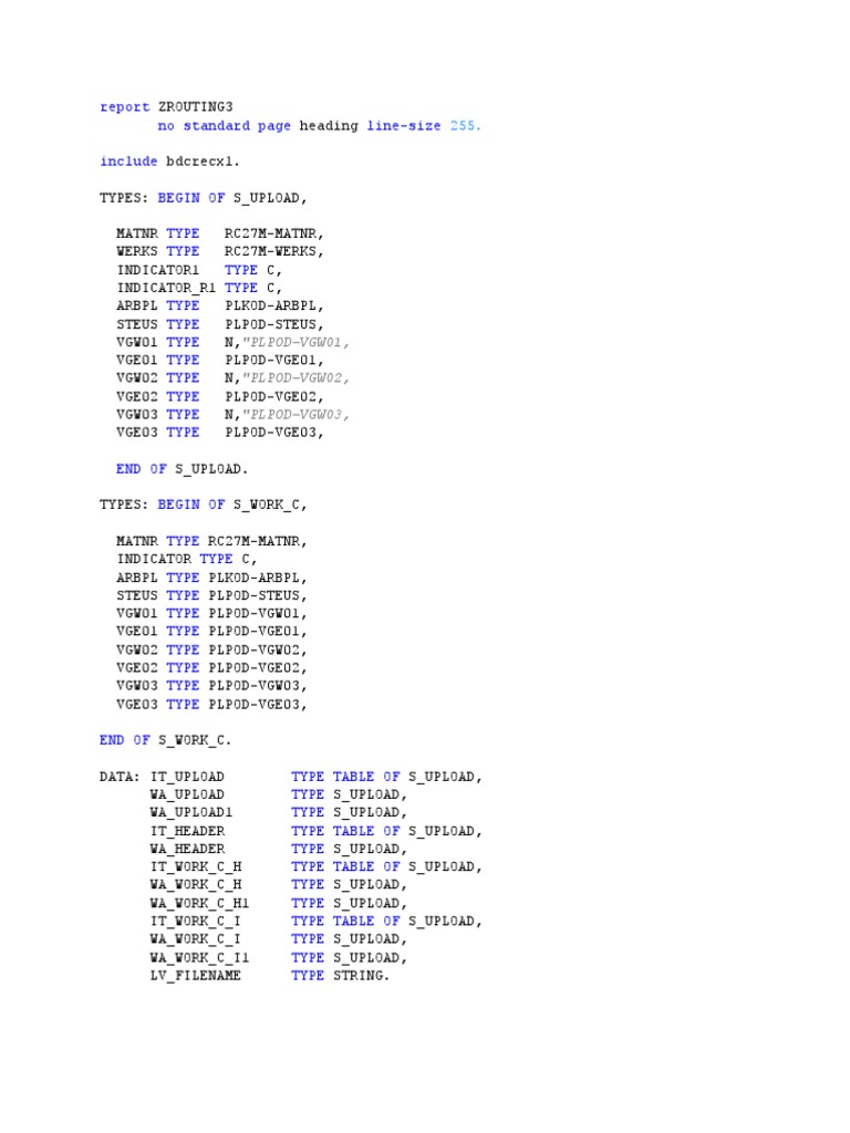 BDC Program To Create Routings Through BDC | PDF | Computer Programming ...