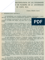 Investigacion Caracterologica de Los Estudiantes Del Departamento de Filosofia de La Universidad de Costa Rica