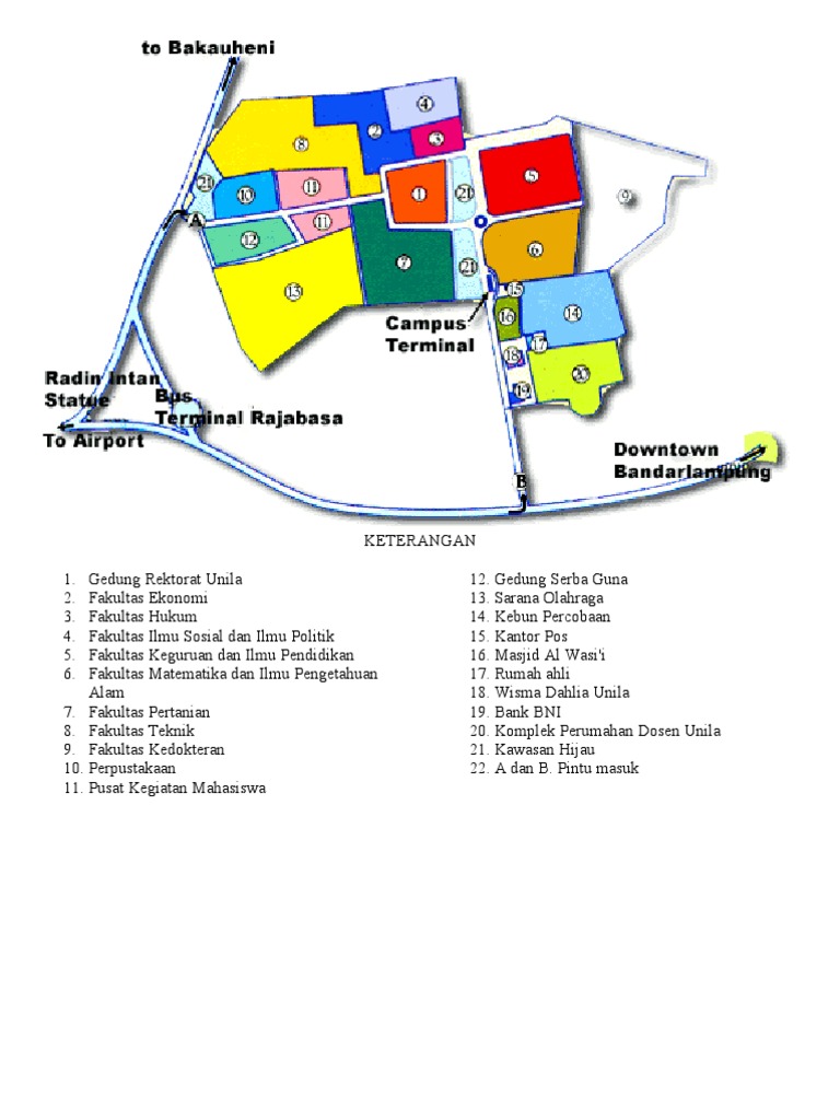 Denah Kampus Universitas Lampung | PDF | Griya & Taman | Sains & Matematika