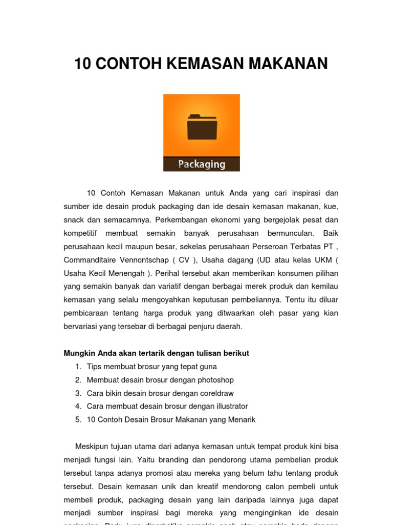 10 Contoh Kemasan Makanan