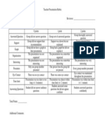 Teacher Rubric