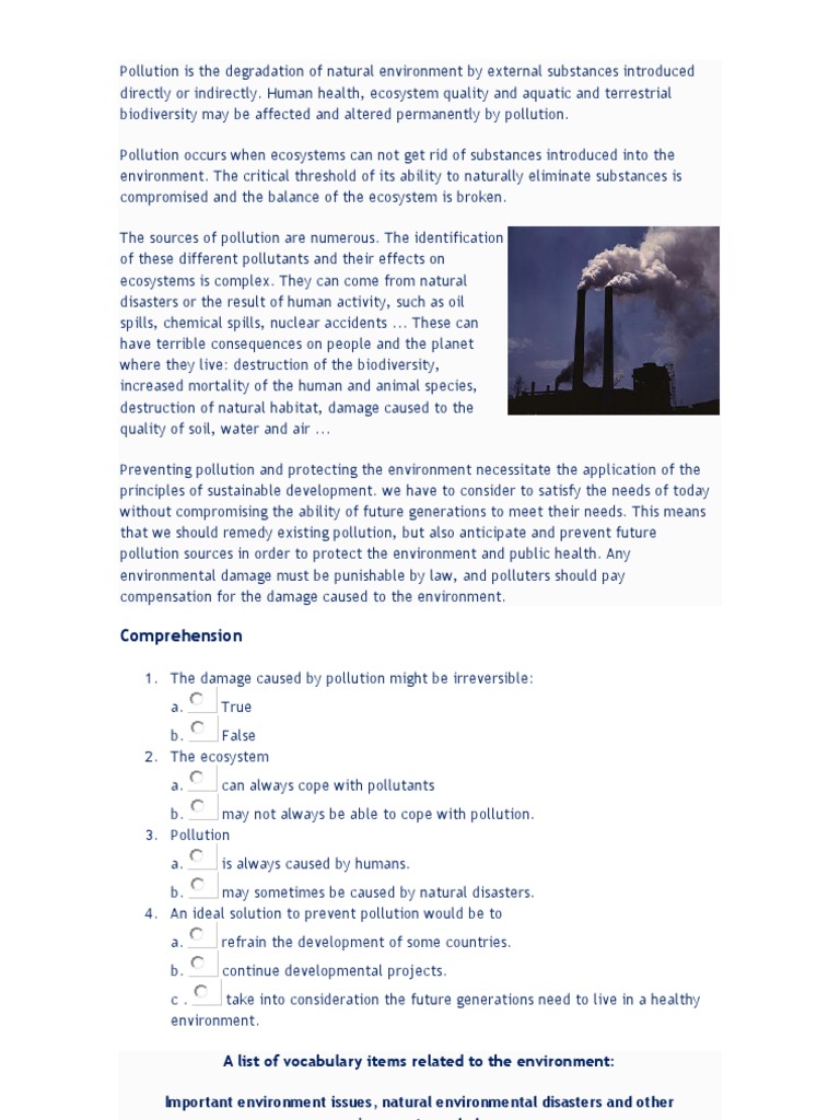 Understanding Pollution and Its Impact | PDF | Global Warming ...