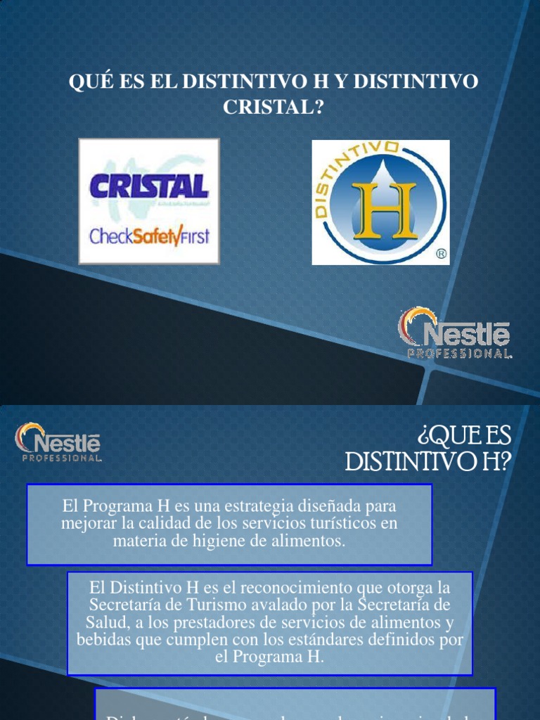 Distintivo h y Cristal Análisis de peligros y puntos