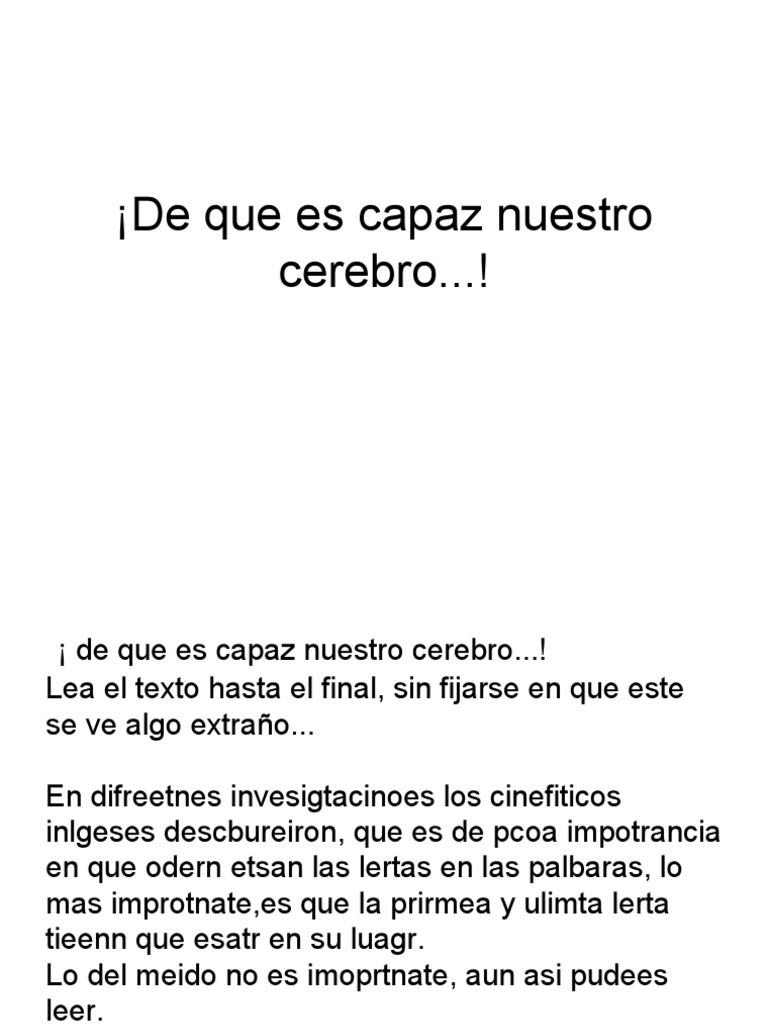 ¡De Que Es Capaz Nuestro Cerebro... ! | PDF | Ocio
