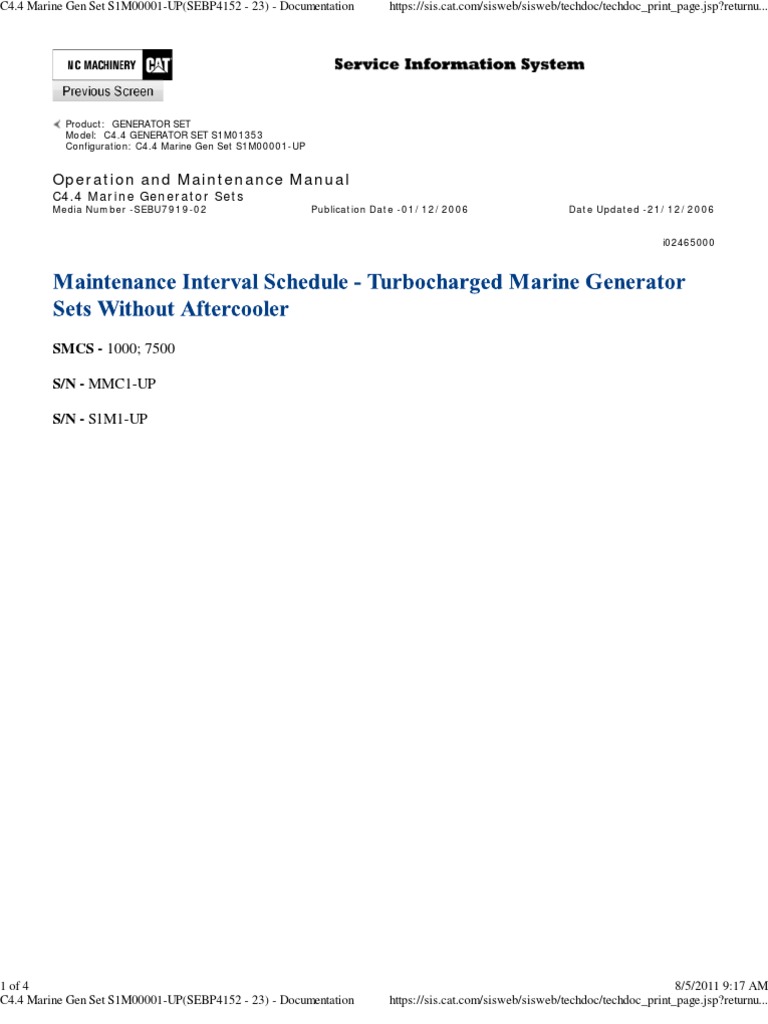 Cat C4 4 Operation And Maintenance Manual