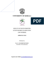 University of Kerala: Results of Sixth Semester B.Tech Degree Examination (2003 SCHEME)