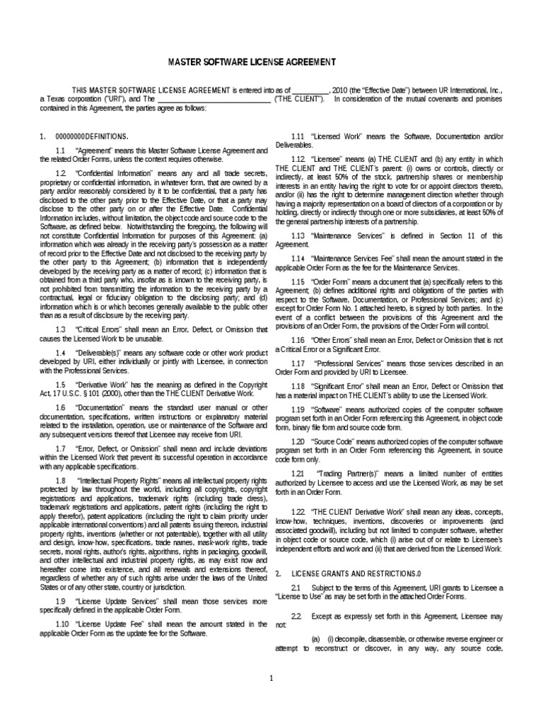 Template License Agreement | PDF | License | Derivative Work