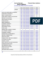 Finacle Menu and Tables