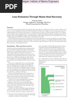 Less Emissions Through Waste Heat Recovery