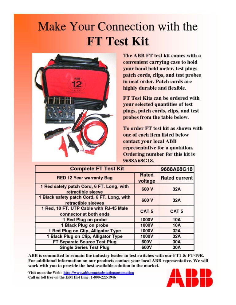 ABB FT Test Kit Overview and Ordering | PDF | Home & Garden | Computers