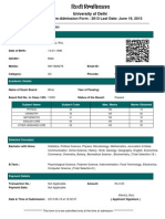 Common Pre-Admission Form - 2013 Last Date: June 19, 2013: University of Delhi