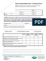 Faculty Recommendation Form - Tutoring Services